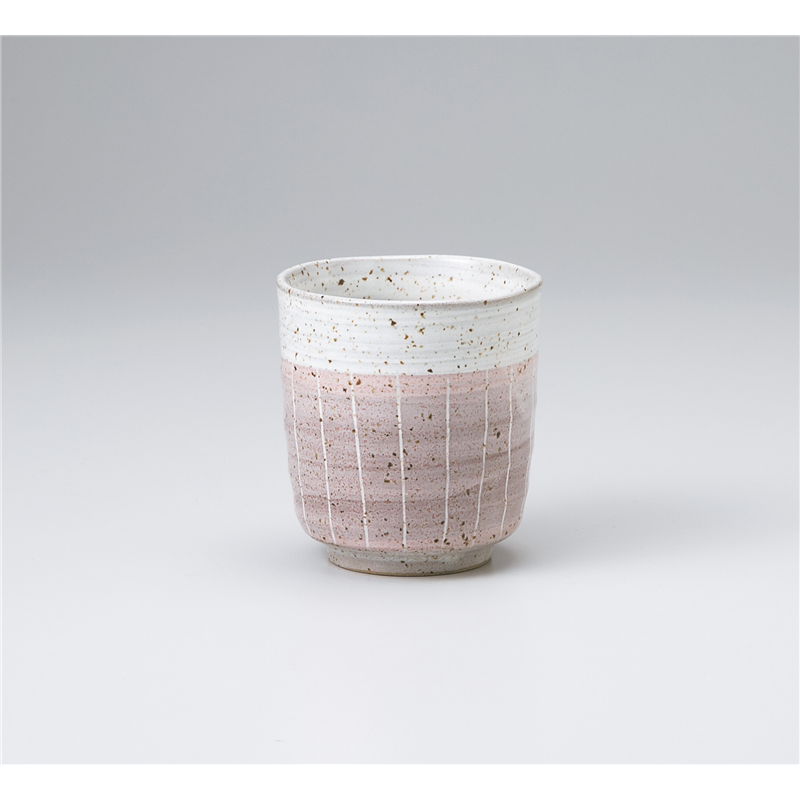 古林陶器 寿司湯呑 掻き落とし寿司ピンク 1038910557 1個（ご注文単位1個）【直送品】