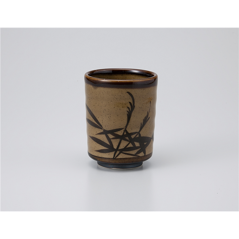 古林陶器 寿司湯呑 金茶笹六兵寿司 1138230451 1個（ご注文単位1個）【直送品】