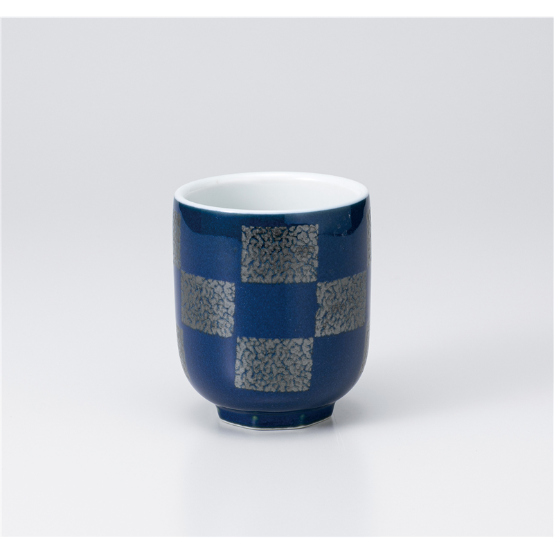 古林陶器 寿司湯呑 ルリ市松寿司湯呑 1138040457 1個（ご注文単位1個）【直送品】