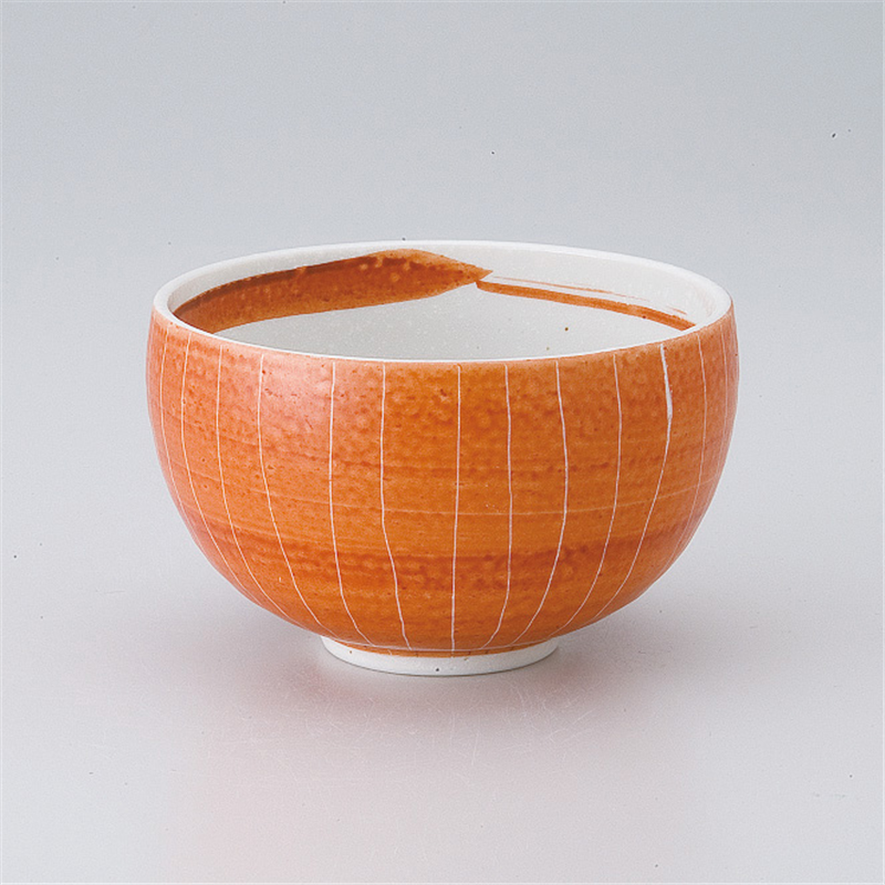 古林陶器 いっぷく椀 赤巻削り十草たっぷり碗 531960105 1個（ご注文単位1個）【直送品】