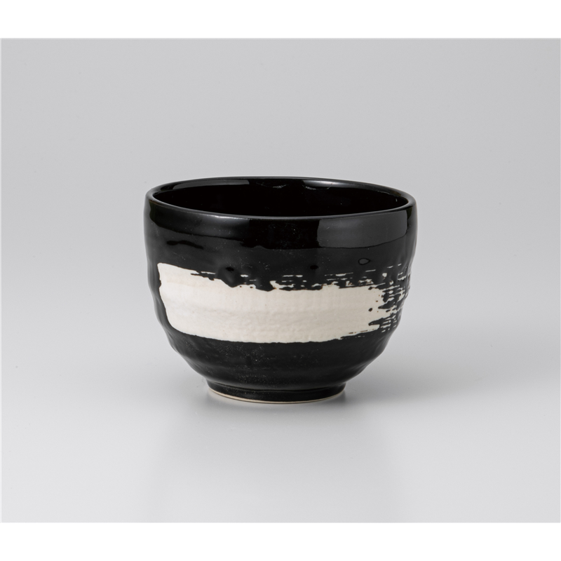 古林陶器 いっぷく椀 刷毛目一福碗(黒) 735140474 1個（ご注文単位1個）【直送品】