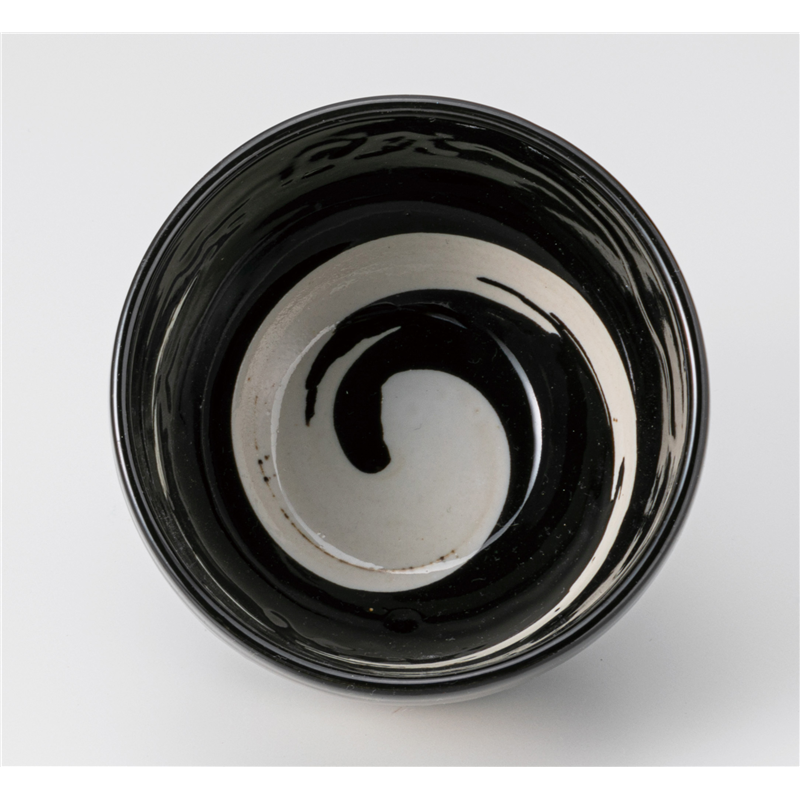 古林陶器 いっぷく椀 刷毛目一福碗(黒) 735140474 1個（ご注文単位1個）【直送品】