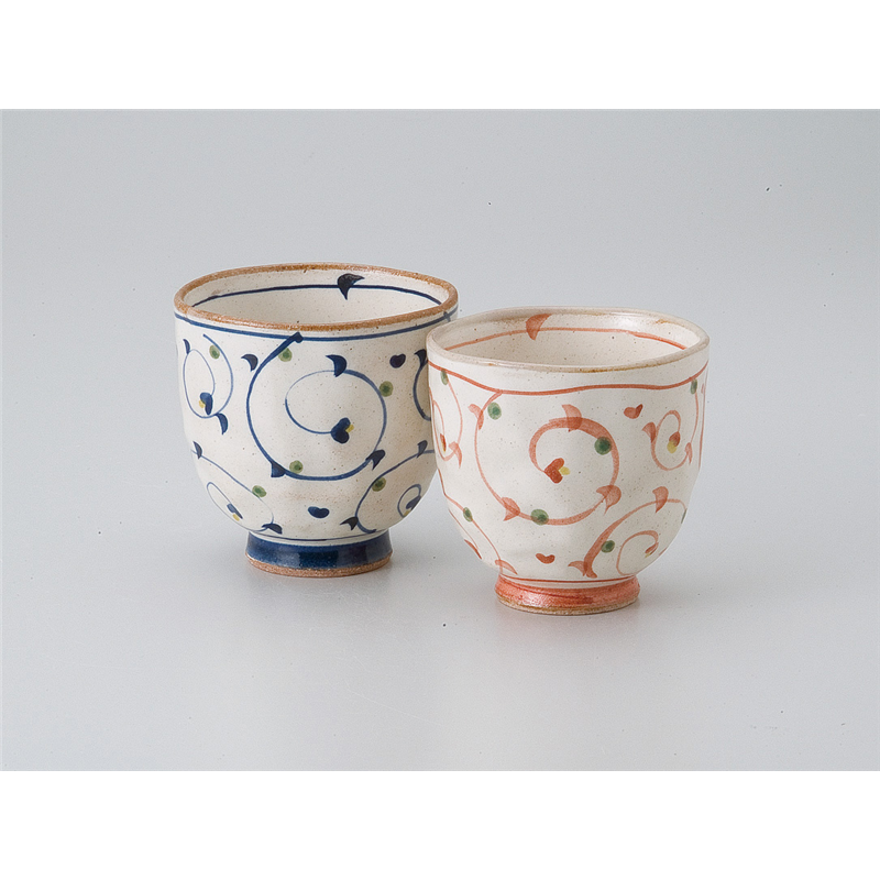 古林陶器 組湯呑 粉引唐草湯呑(大) 536720174 1個（ご注文単位1個）【直送品】