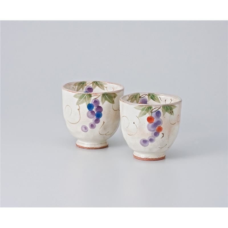 古林陶器 組湯呑 二色ぶどう湯呑(大) 636820170 1個（ご注文単位1個）【直送品】