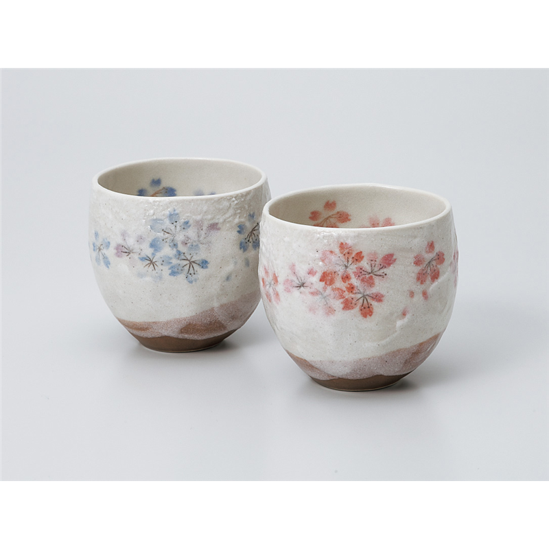 古林陶器 組湯呑 平安桜(青)腰丸カップ 939320147 1個（ご注文単位1個）【直送品】