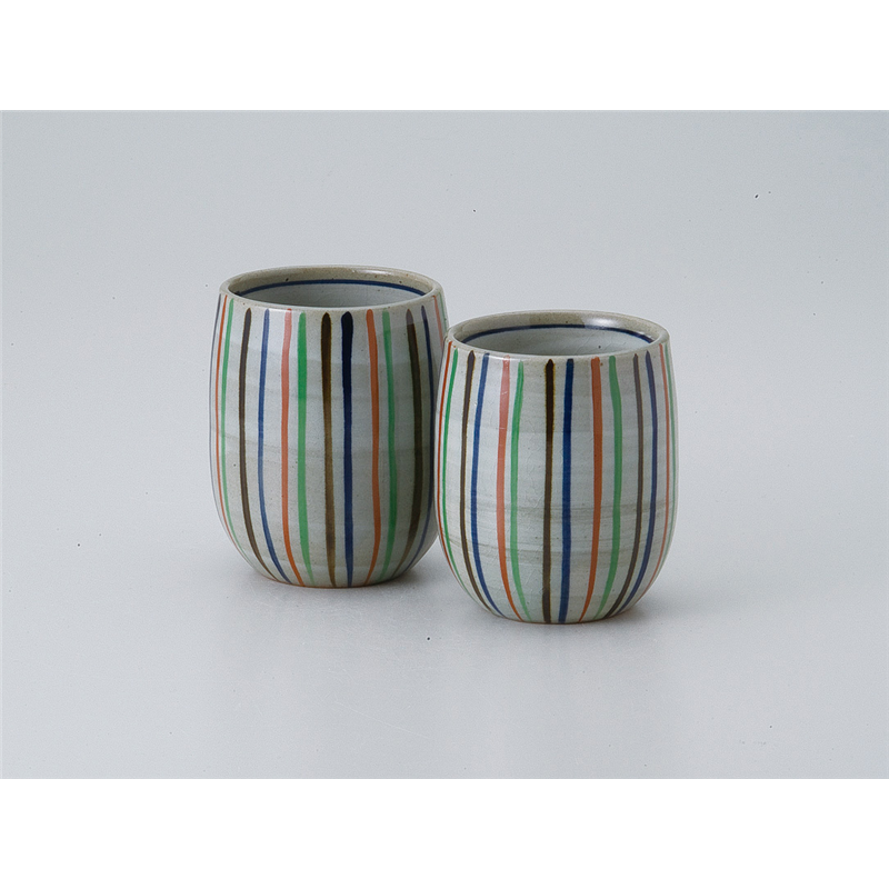 古林陶器 組湯呑 色入十草湯呑(大) 536930351 1個（ご注文単位1個）【直送品】