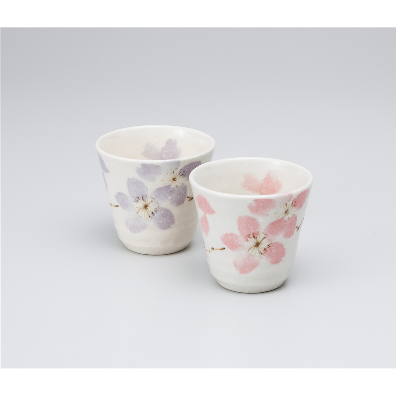 古林陶器 組湯呑 みやま桜紫 ゆのみ 1039760557 1個（ご注文単位1個）【直送品】