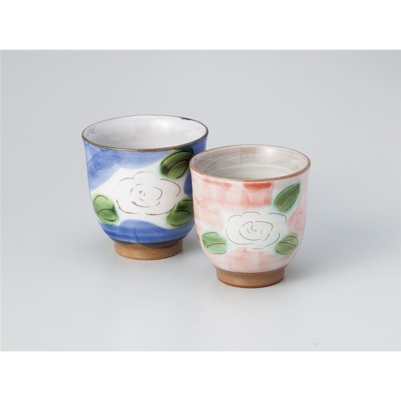 古林陶器 組湯呑 ダミブルー椿湯呑(大) 836740751 1個（ご注文単位1個）【直送品】