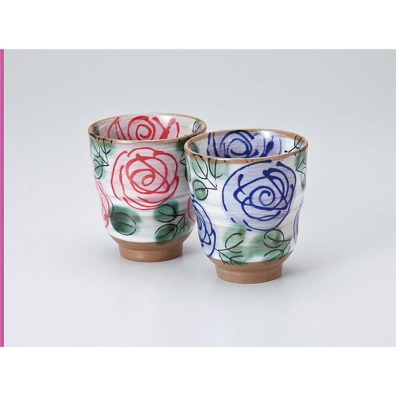 古林陶器 組湯呑 バラ湯呑(青) 735630757 1個（ご注文単位1個）【直送品】