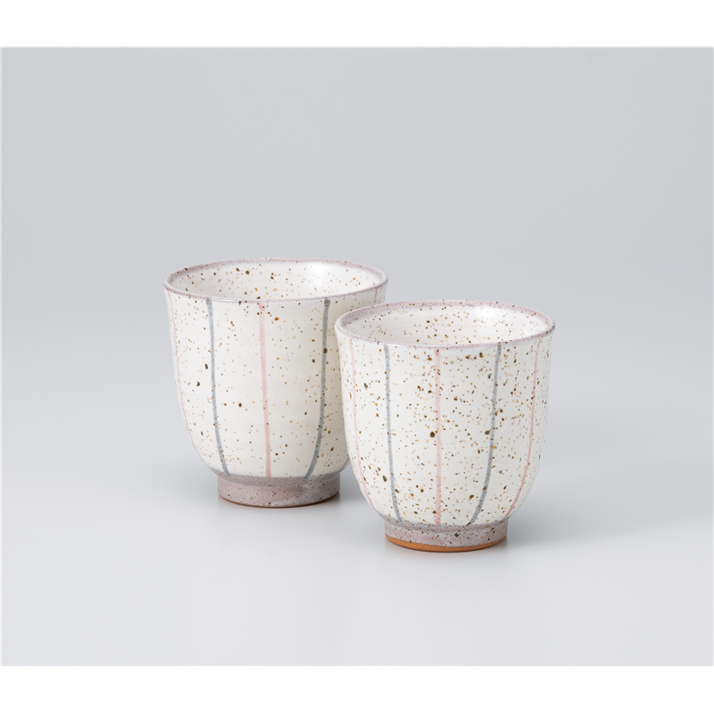 古林陶器 組湯呑 二色十草ピンク 湯呑(大) 1139120760 1個（ご注文単位1個）【直送品】