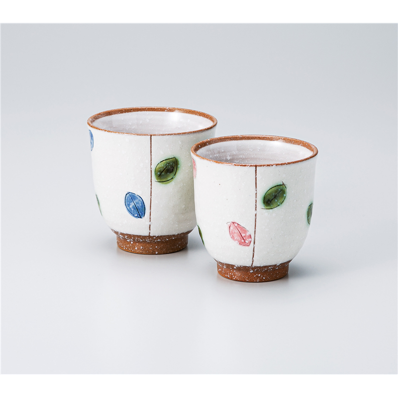 古林陶器 組湯呑 リーフ(青)湯呑(大) 1335540560 1個（ご注文単位1個）【直送品】