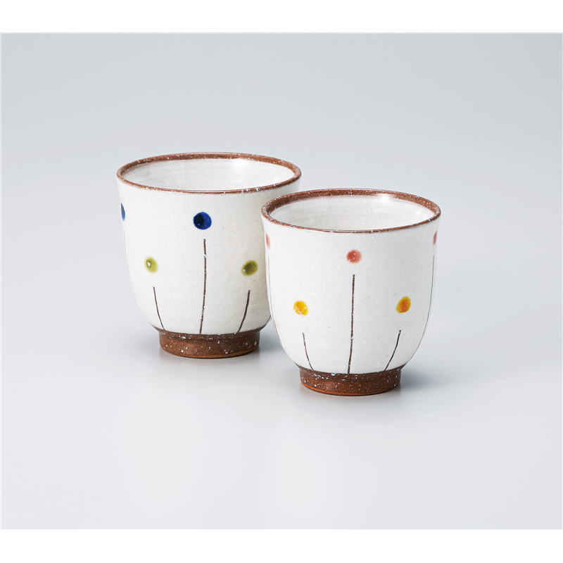 古林陶器 組湯呑 水玉十草(青)湯呑(大) 1335540760 1個（ご注文単位1個）【直送品】