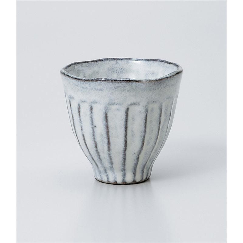 古林陶器 長湯呑 黒土粉引 削ぎ湯呑 939530615 1個（ご注文単位1個）【直送品】