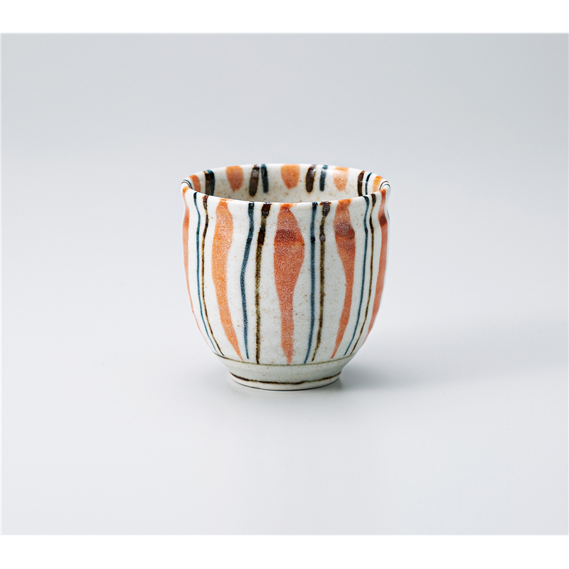 古林陶器 長湯呑 赤トクサ 丸湯呑 637040457 1個（ご注文単位1個）【直送品】