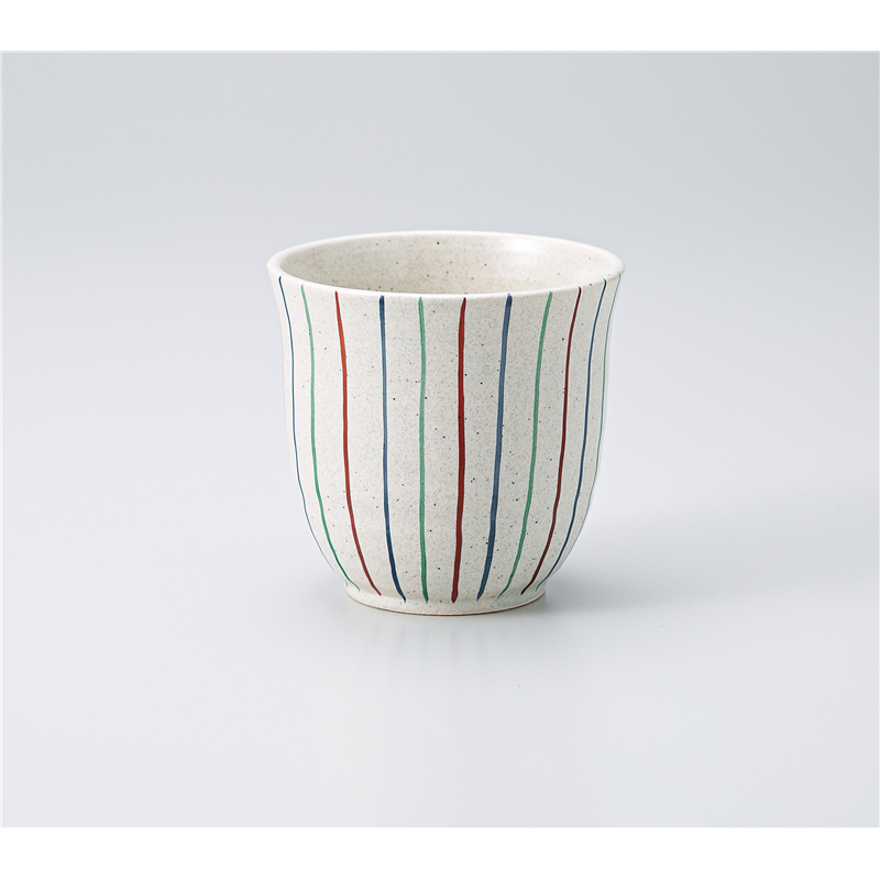 古林陶器 長湯呑 手描赤絵湯呑 色十草 1335710515 1個（ご注文単位1個）【直送品】