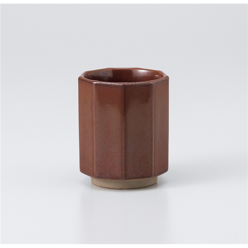 古林陶器 長湯呑 柿釉九角湯呑 1039930151 1個（ご注文単位1個）【直送品】