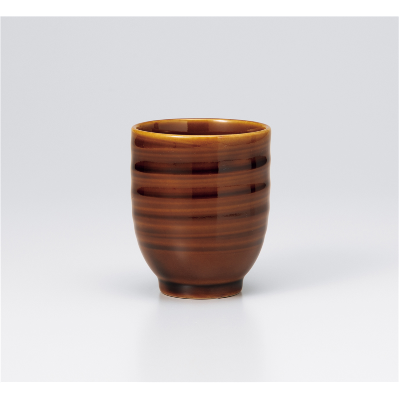 古林陶器 長湯呑 アメ釉腰丸湯呑 1335850425 1個（ご注文単位1個）【直送品】
