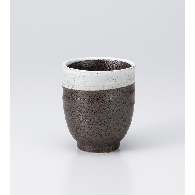古林陶器 長湯呑 渕白ブラウン湯呑 大 1139450125 1個（ご注文単位1個）【直送品】