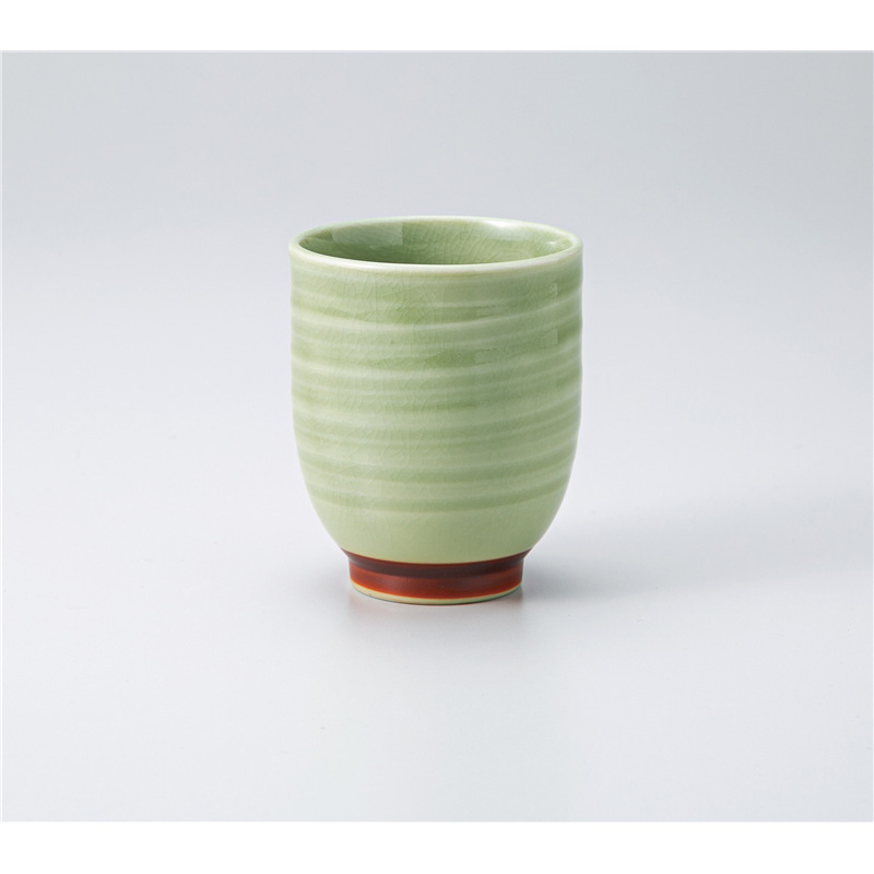 古林陶器 長湯呑 新緑貫入腰丸湯呑 1335940325 1個（ご注文単位1個）【直送品】