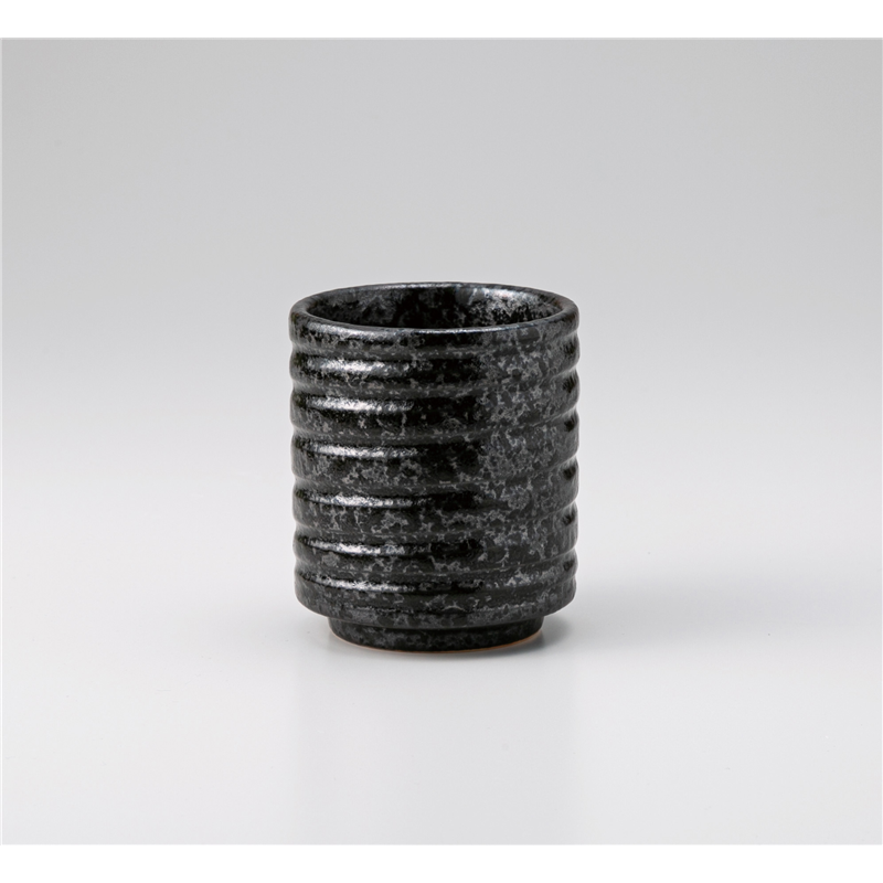 古林陶器 長湯呑 螺旋彫湯呑 黒吹 1238920615 1個（ご注文単位1個）【直送品】