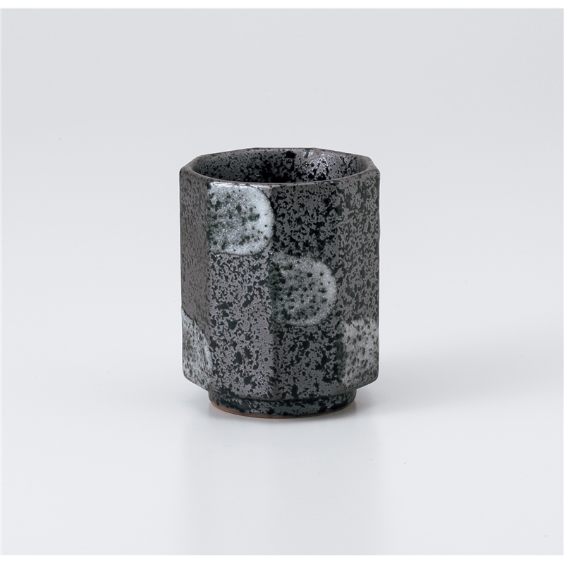 古林陶器 長湯呑 黒吹小雪9角湯呑 1039930257 1個（ご注文単位1個）【直送品】