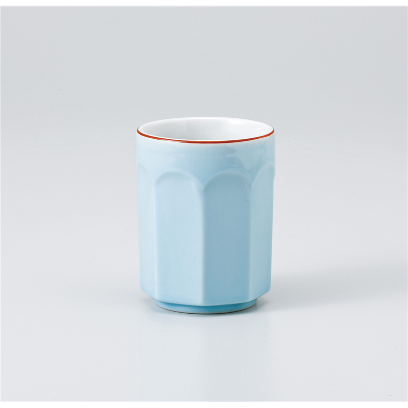 古林陶器 長湯呑 青地塗分け八角湯呑 1039950535 1個（ご注文単位1個）【直送品】