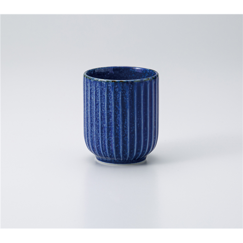 古林陶器 長湯呑 紺化粧 菊割湯呑 1336120140 1個（ご注文単位1個）【直送品】