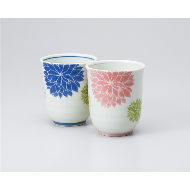 古林陶器 有田焼組湯呑 大輪花コップ(青) 1039360190 1個（ご注文単位1個）【直送品】