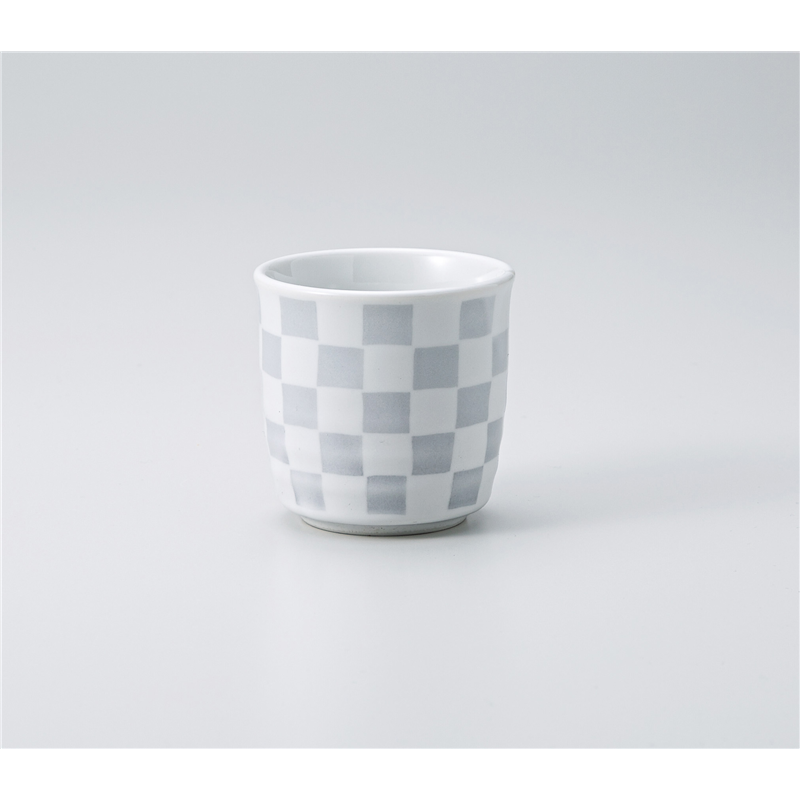 古林陶器 千茶 市松白反型湯呑 1336760316 1個（ご注文単位1個）【直送品】