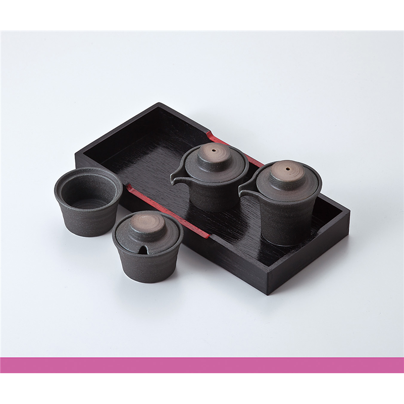 古林陶器 盆付カスター 黒伊賀吹広口汁次(大) 736920151 1個（ご注文単位1個）【直送品】