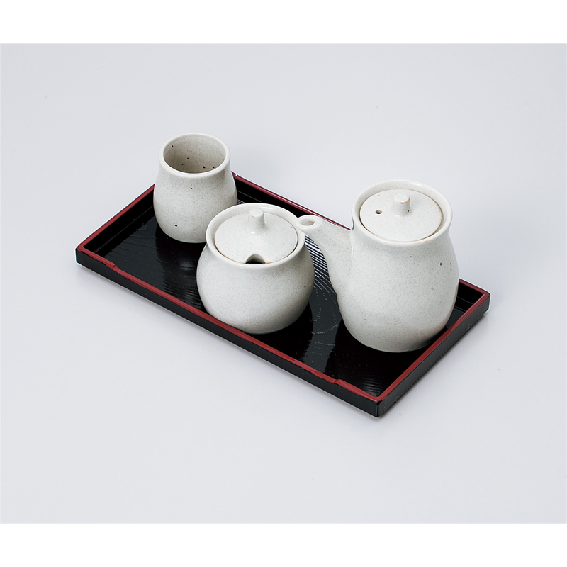 古林陶器 盆付カスター 白備前汁次 940930552 1個（ご注文単位1個）【直送品】