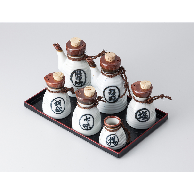 古林陶器 盆付カスター 梨地醤油入 1041131570 1個（ご注文単位1個）【直送品】