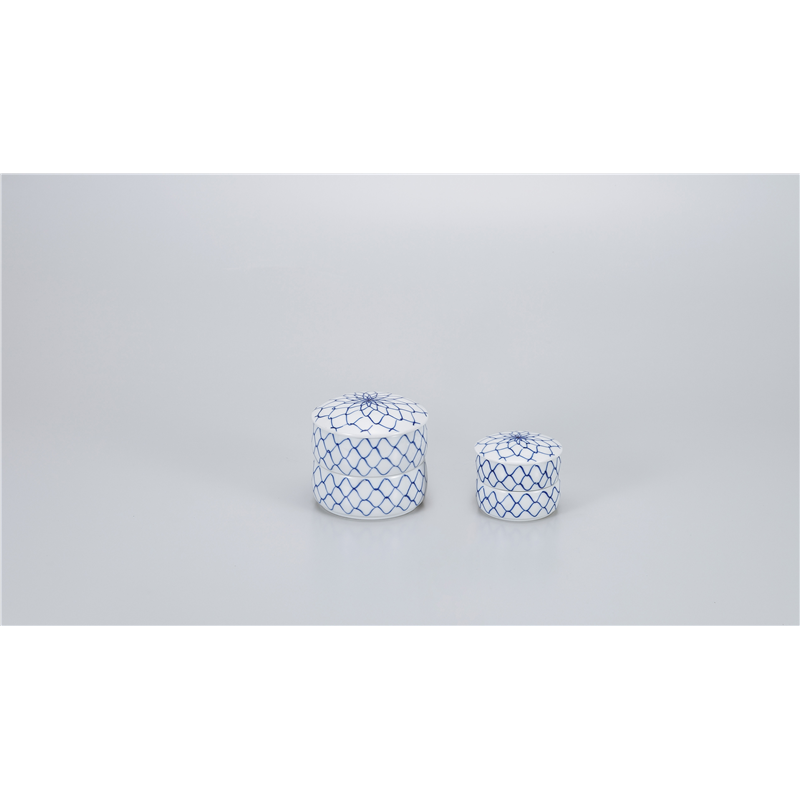 古林陶器 卓上小物 アミ二段蓋物(中) 941720347 1個（ご注文単位1個）【直送品】