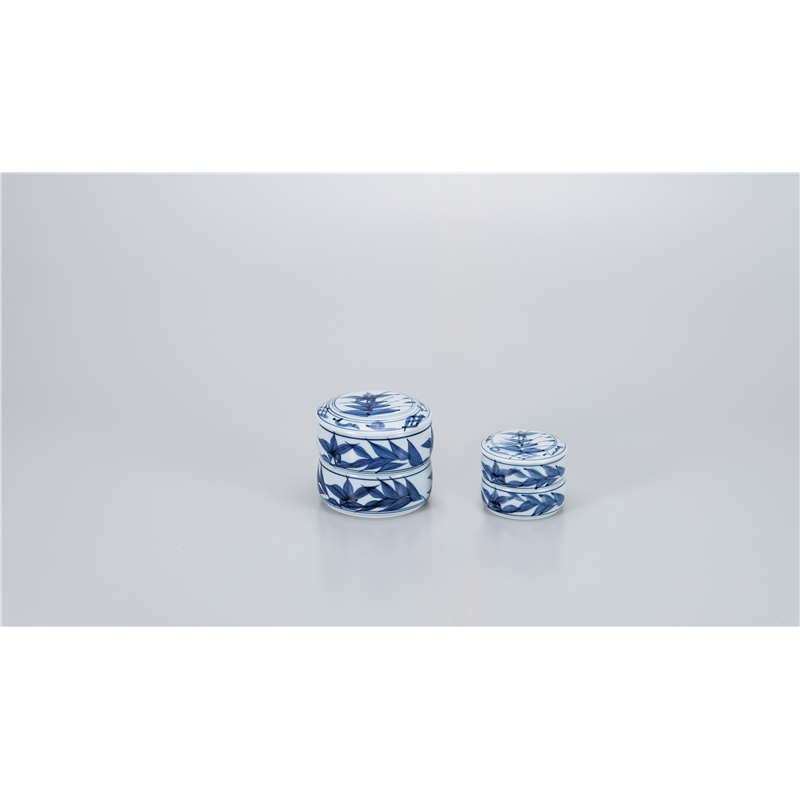 古林陶器 卓上小物 桔梗二段蓋物(中) 941720547 1個（ご注文単位1個）【直送品】