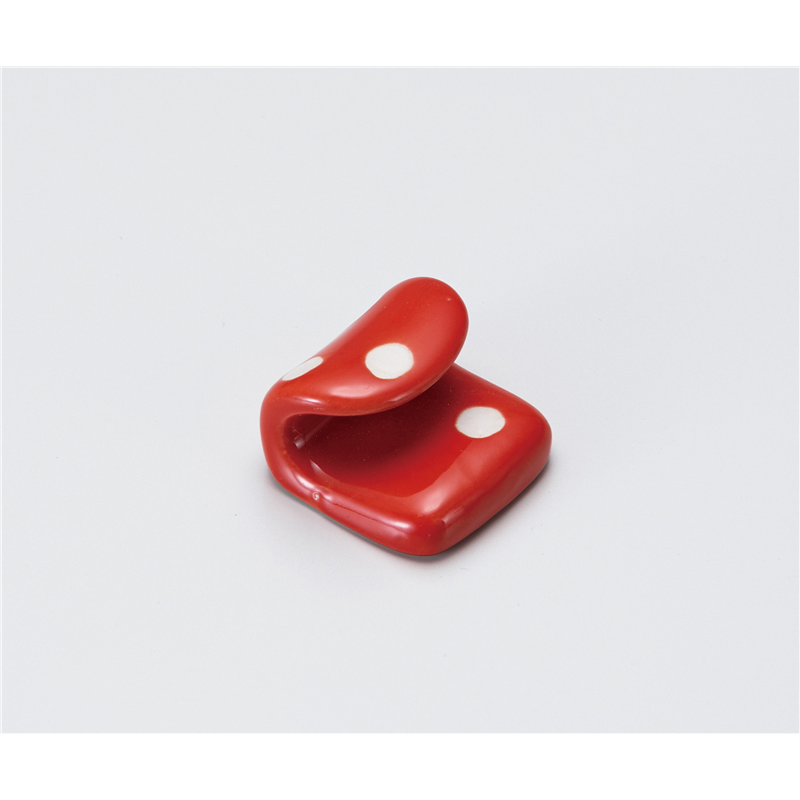 古林陶器 箸置 水玉(紅)巻紙箸置 1141640270 1個（ご注文単位1個）【直送品】