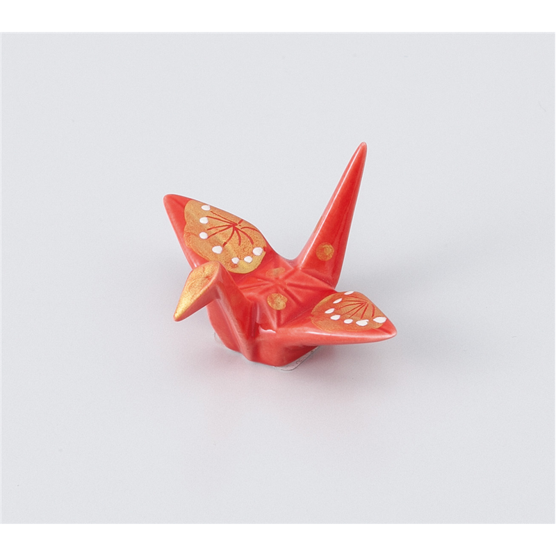 古林陶器 箸置 手描錦梅鶴 箸置 赤 1042220461 1個（ご注文単位1個）【直送品】