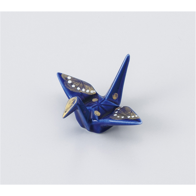 古林陶器 箸置 手描錦梅鶴 箸置 ルリ 1042220561 1個（ご注文単位1個）【直送品】