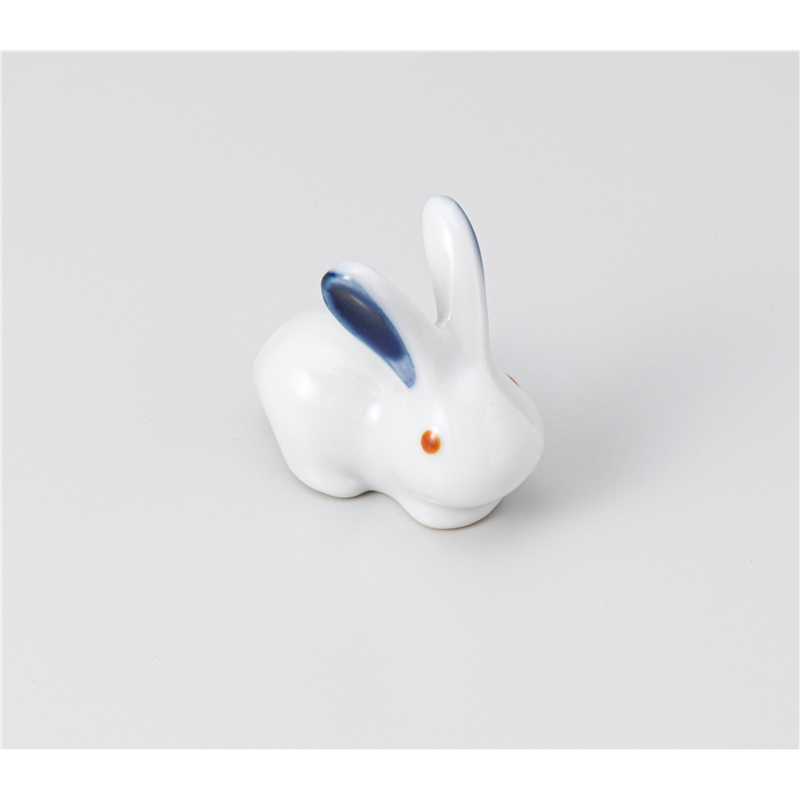 古林陶器 箸置 うさぎ(耳青)豆箸置 1241430151 1個（ご注文単位1個）【直送品】