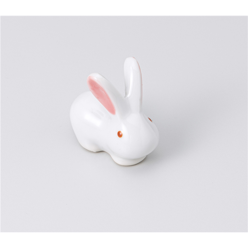 古林陶器 箸置 箸置 豆うさぎ 耳ピンク 1241430215 1個（ご注文単位1個）【直送品】