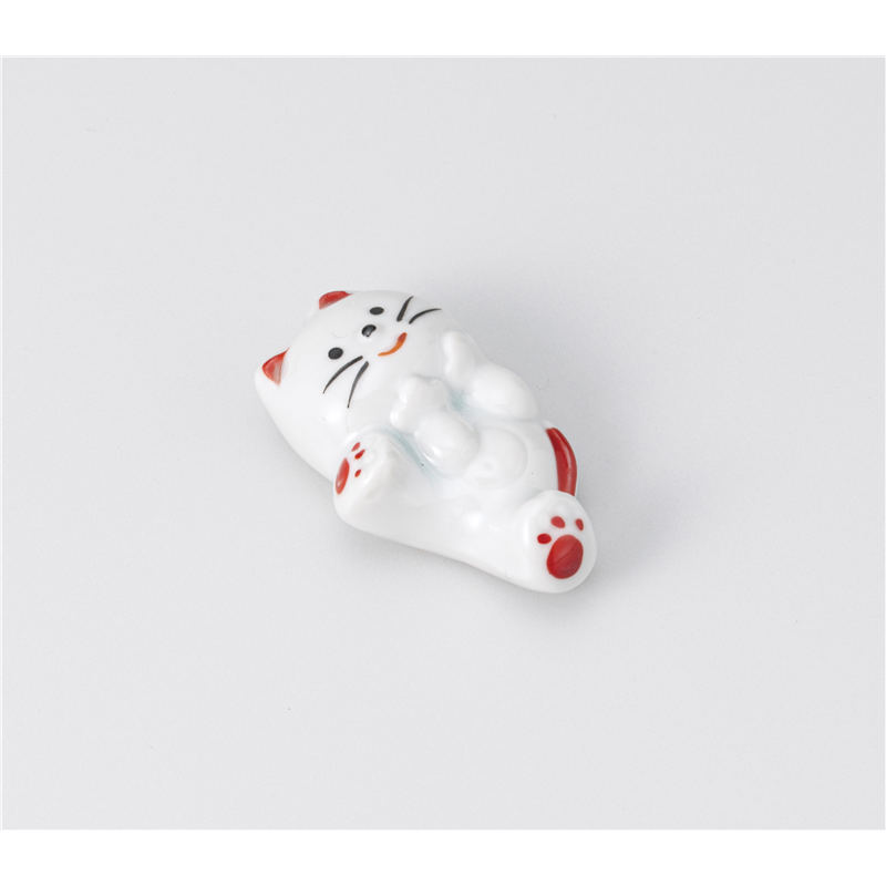 古林陶器 箸置 ねこ赤箸置 1241440351 1個（ご注文単位1個）【直送品】