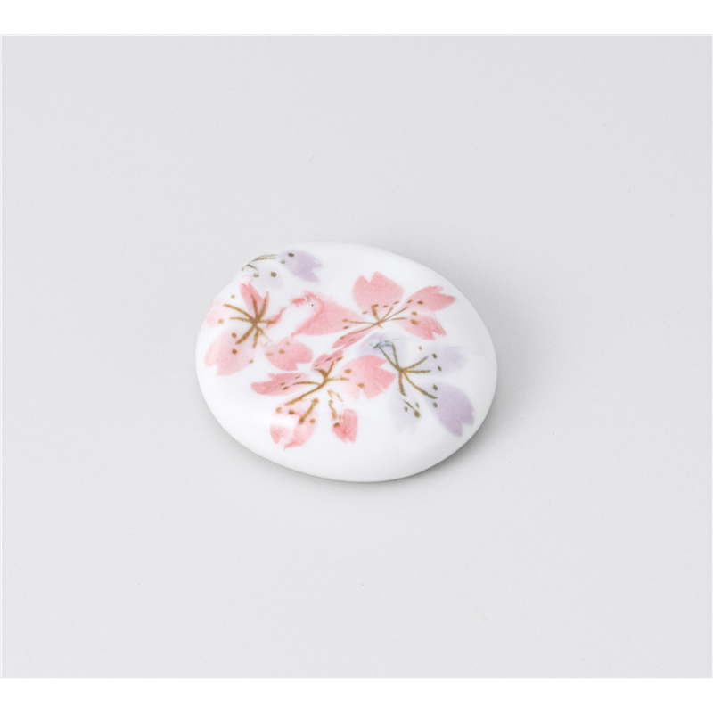 古林陶器 箸置 箸置 丸ペコ白桜 1241750515 1個（ご注文単位1個）【直送品】