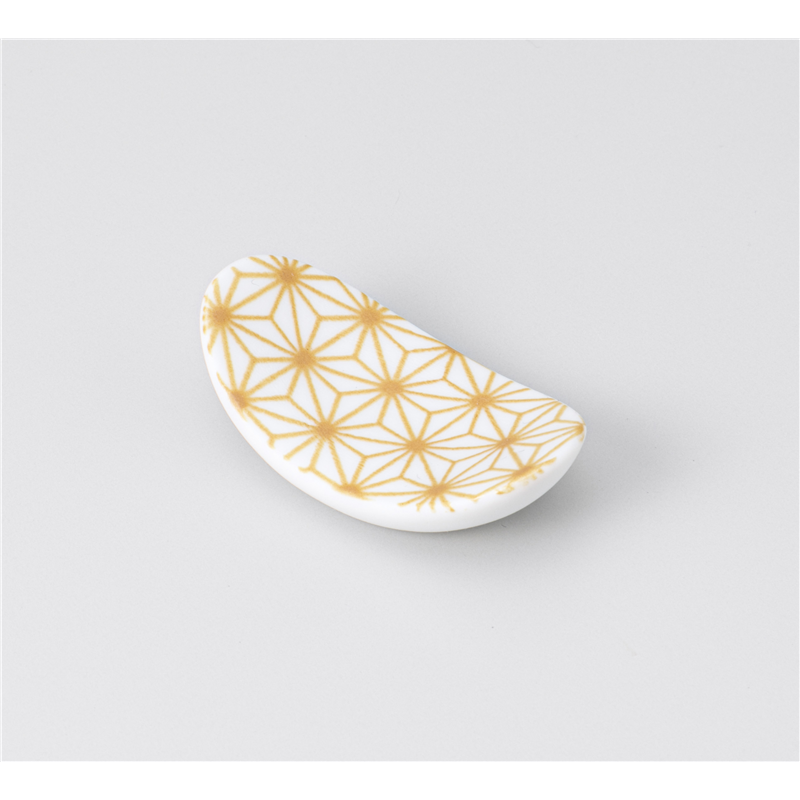 古林陶器 箸置 箸置 楕円反金麻の葉 1241750315 1個（ご注文単位1個）【直送品】