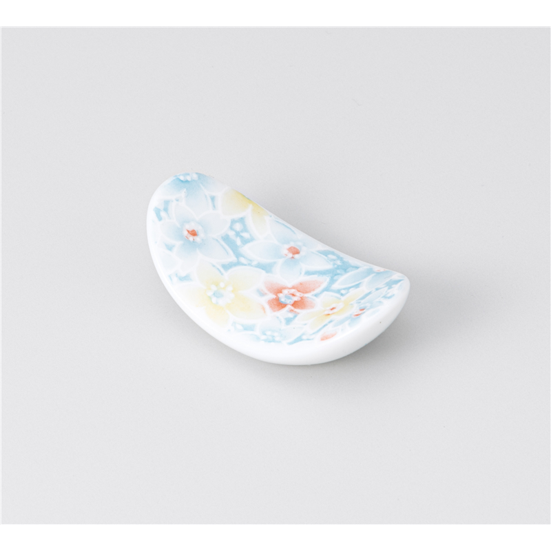 古林陶器 箸置 箸置 楕円反型花づくしブルー 1241760115 1個（ご注文単位1個）【直送品】