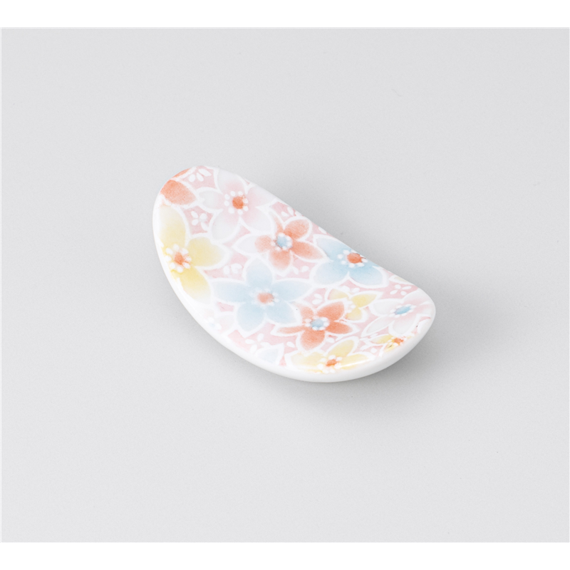 古林陶器 箸置 箸置 楕円反型花づくしピンク 1241760215 1個（ご注文単位1個）【直送品】