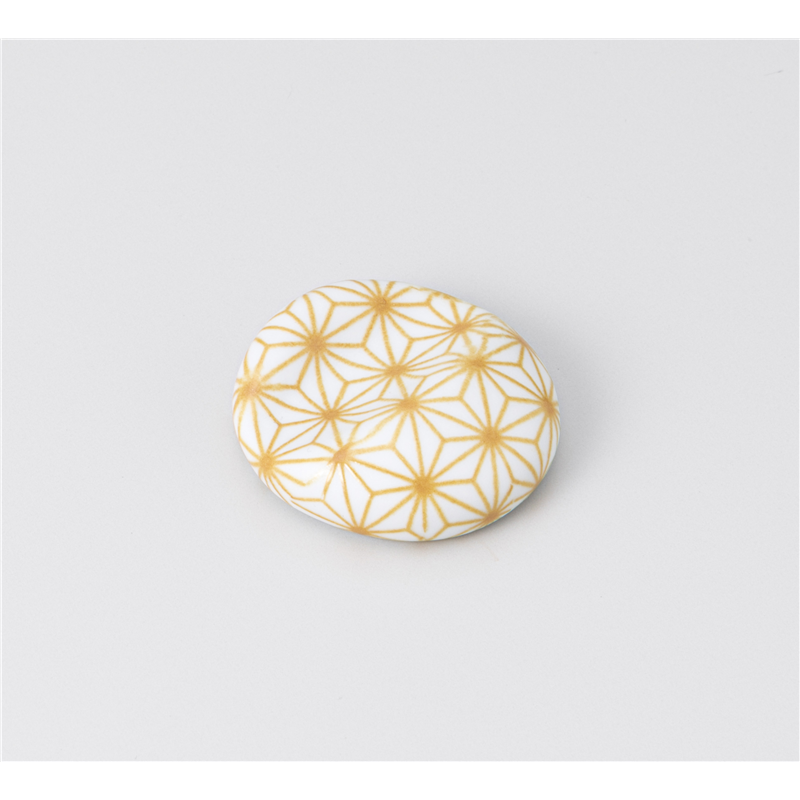 古林陶器 箸置 箸置 丸ペコ金麻の葉 1241750415 1個（ご注文単位1個）【直送品】