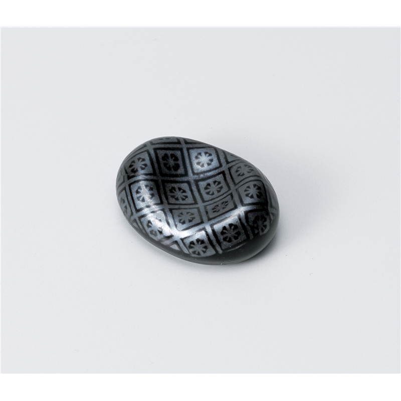 古林陶器 箸置 銀彩格子紋 豆型箸置 1142340360 1個（ご注文単位1個）【直送品】