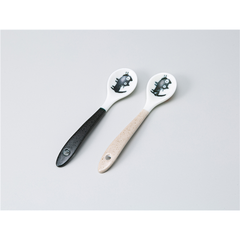 古林陶器 レンゲ・スプーン 黒猫 黒スプーン 943350561 1個（ご注文単位1個）【直送品】