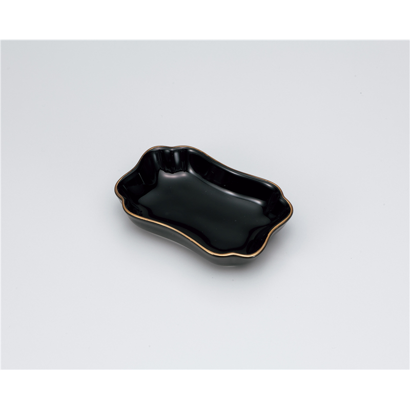 古林陶器 灰皿 金線ブラックフリートレー 1043950503 1個（ご注文単位1個）【直送品】