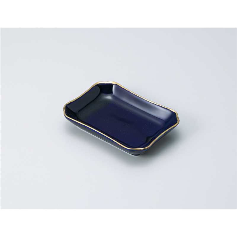 古林陶器 灰皿 金線ルリ長皿 S 1338750103 1個(ご注文単位1個)【直送品】