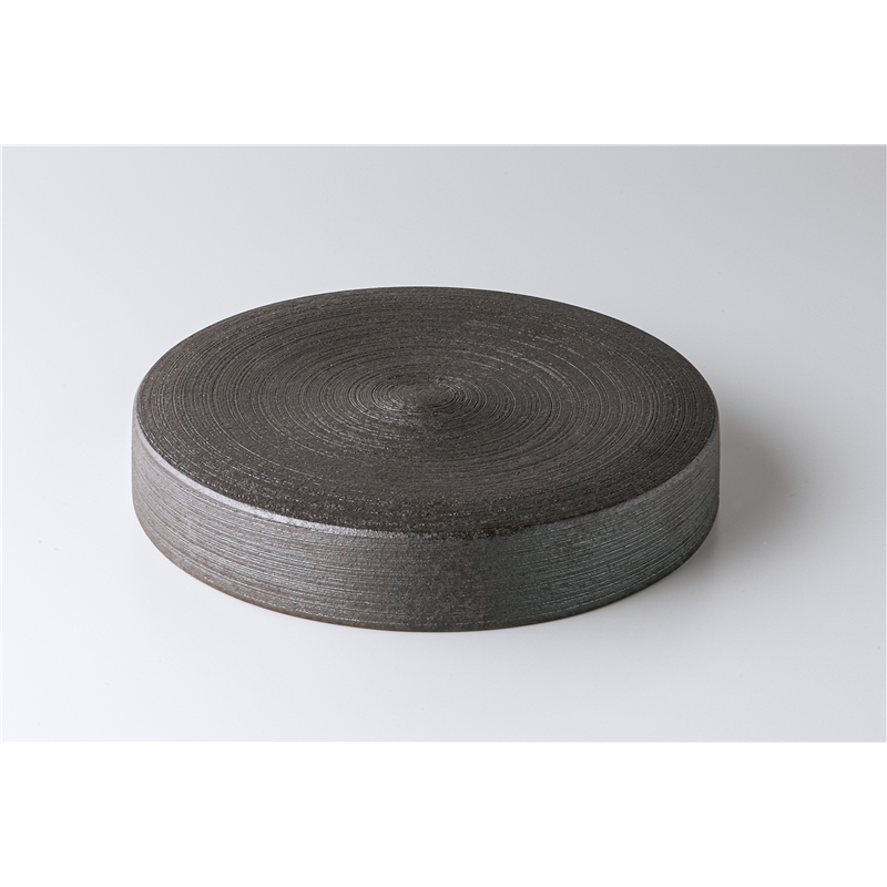 古林陶器 モダンスタイルプレート 炭化黒クシメ台皿(大) 1246010151 1個（ご注文単位1個）【直送品】